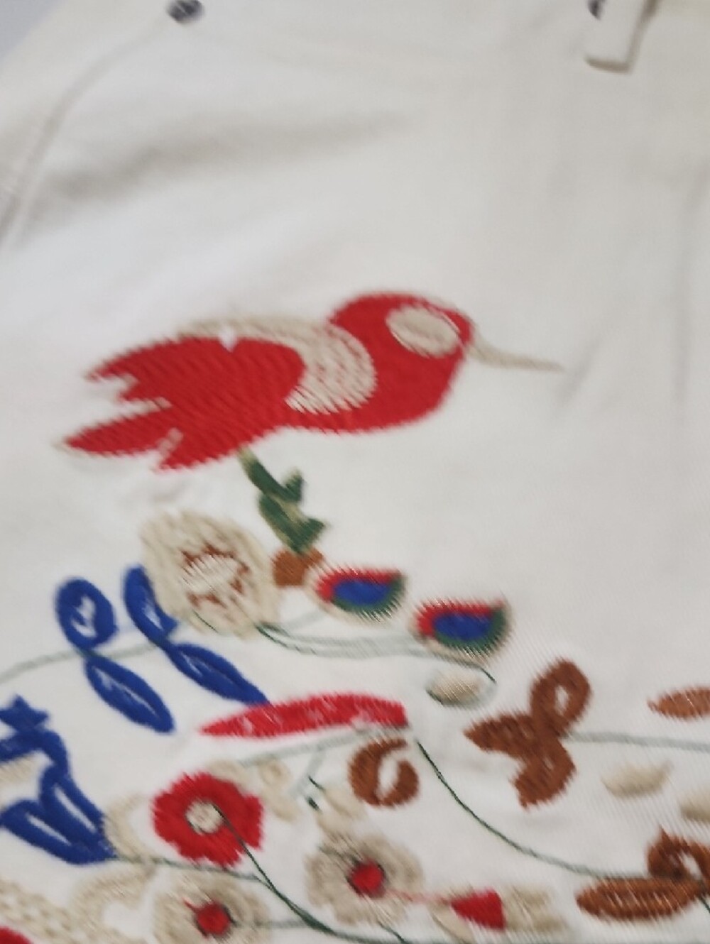 Umgee White Denim Mini Skirt - Clean White With Beautiful Embroidery - Picture 5 of 13